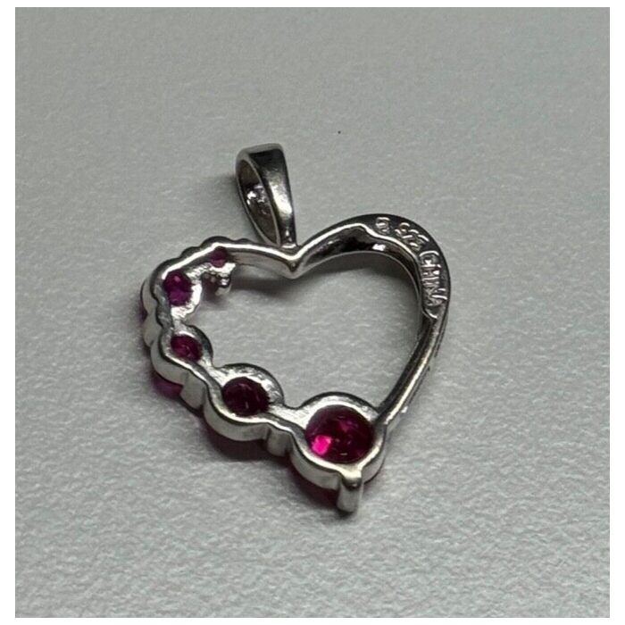 925 Sterling Silver Spinel Heart Pendant