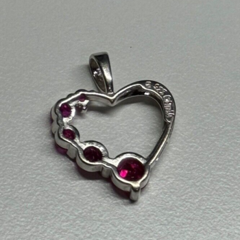 925 Sterling Silver Spinel Heart Pendant