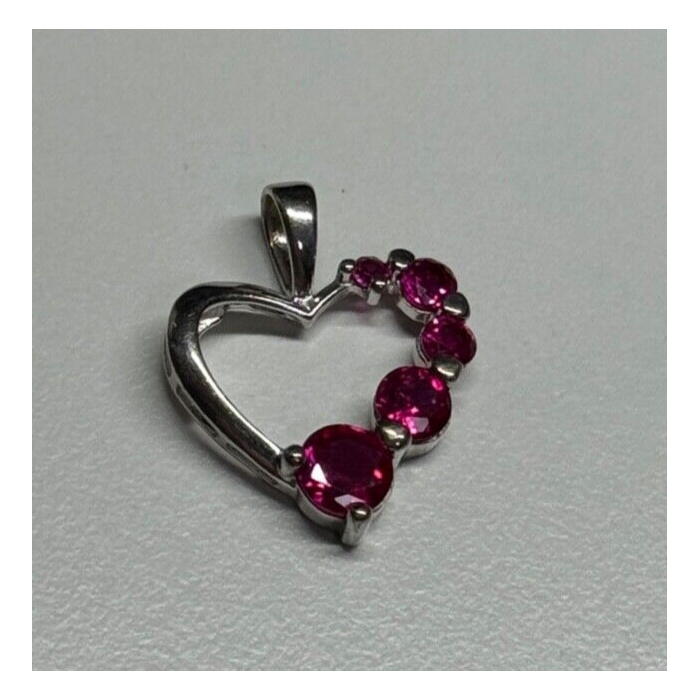 925 Sterling Silver Spinel Heart Pendant