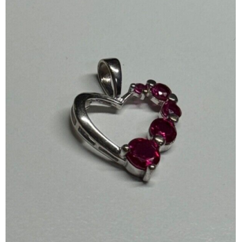 925 Sterling Silver Spinel Heart Pendant