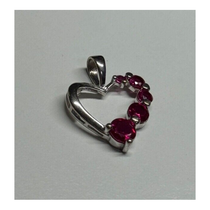 925 Sterling Silver Spinel Heart Pendant