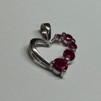 925 Sterling Silver Spinel Heart Pendant