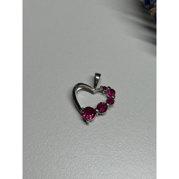 925 Sterling Silver Spinel Heart Pendant