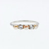925 Sterling Silver Pearls & CZ Ring Size 10.5
