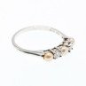 925 Sterling Silver Pearls & CZ Ring Size 10.5
