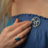 925 Sterling Silver Aquamarine Ring Size 6.5