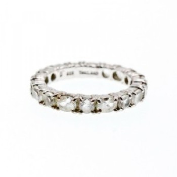 925 Sterling Silver White Beryl/Goshenite Ring Size 7