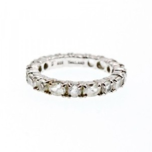 925 Sterling Silver White Beryl/Goshenite Ring Size 7