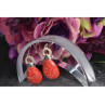Vintage 925 Sterling Silver Red Jasper Earrings