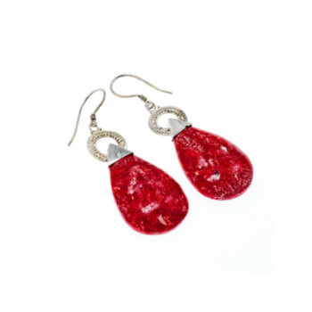 Vintage 925 Sterling Silver Red Jasper Earrings