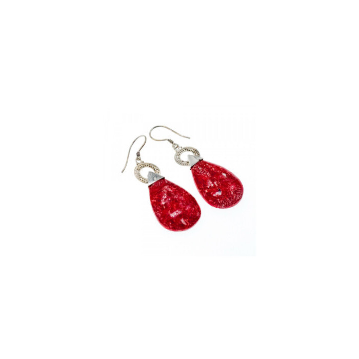 Vintage 925 Sterling Silver Red Jasper Earrings