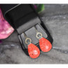 Vintage 925 Sterling Silver Red Jasper Earrings