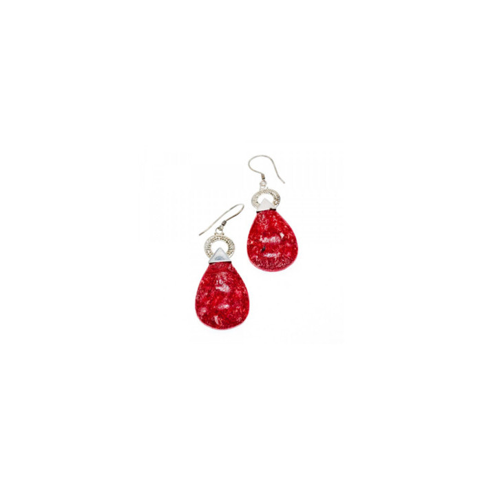 Vintage 925 Sterling Silver Red Jasper Earrings