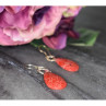 Vintage 925 Sterling Silver Red Jasper Earrings