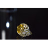 925 Sterling Silver Yellow Alpanite & CZ Ring Size 8 Turkey