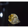 925 Sterling Silver Yellow Alpanite & CZ Ring Size 8 Turkey