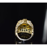 925 Sterling Silver Yellow Alpanite & CZ Ring Size 8 Turkey
