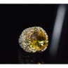 925 Sterling Silver Yellow Alpanite & CZ Ring Size 8 Turkey
