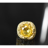 925 Sterling Silver Yellow Alpanite & CZ Ring Size 8 Turkey