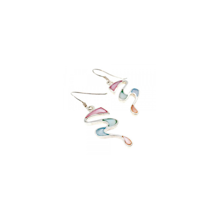 925 Sterling Silver Multicolor Enamel Earrings