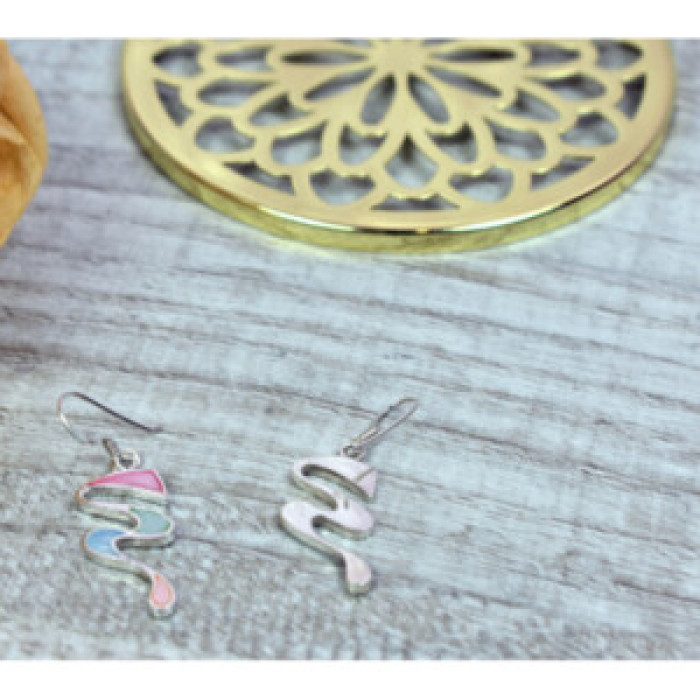 925 Sterling Silver Multicolor Enamel Earrings
