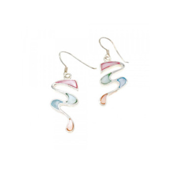 925 Sterling Silver Multicolor Enamel Earrings