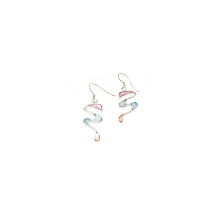 925 Sterling Silver Multicolor Enamel Earrings