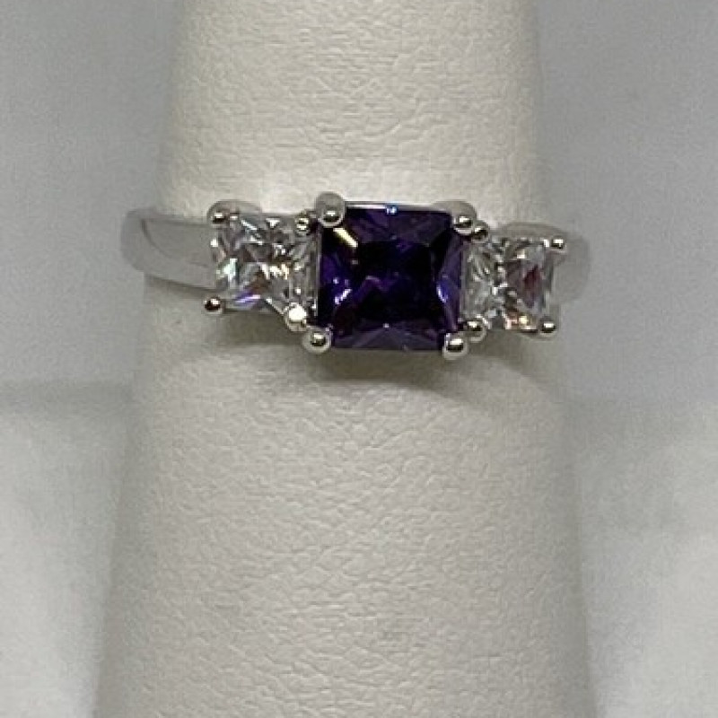 925 Sterling Silver CZ Ring Size 8