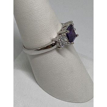925 Sterling Silver CZ Ring Size 8