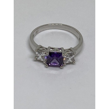925 Sterling Silver CZ Ring Size 8