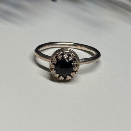925 Sterling Silver Onyx Ring Size 7.5