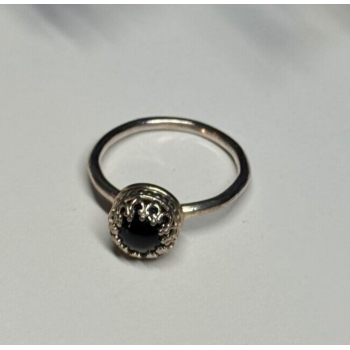 925 Sterling Silver Onyx Ring Size 7.5