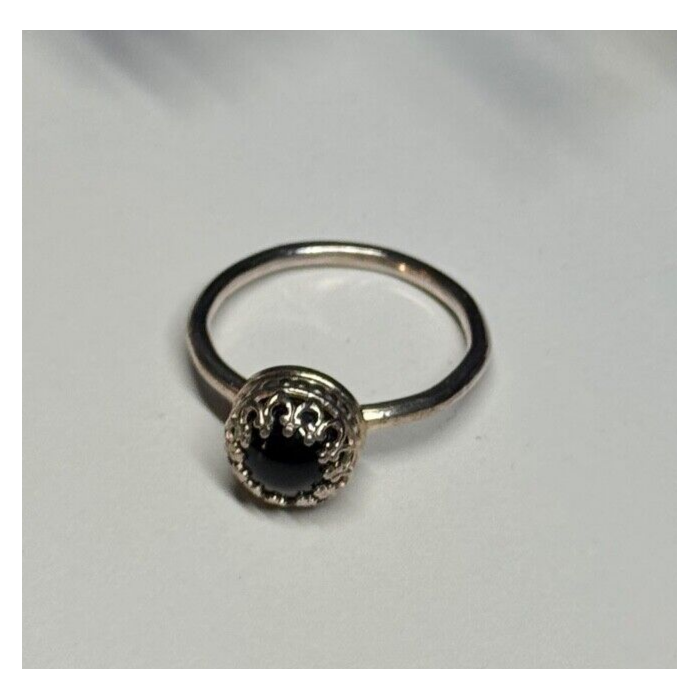 925 Sterling Silver Onyx Ring Size 7.5