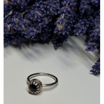 925 Sterling Silver Onyx Ring Size 7.5