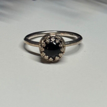 925 Sterling Silver Onyx Ring Size 7.5