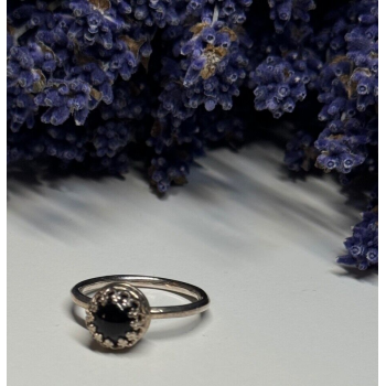 925 Sterling Silver Onyx Ring Size 7.5