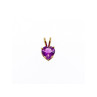 14K YELLOW GOLD AMETHYST HEART PENDANT