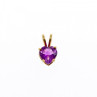 14K Yellow Gold Amethyst Heart Pendant