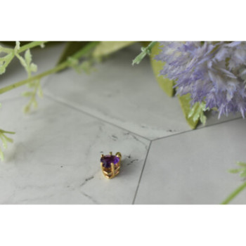 14K YELLOW GOLD AMETHYST HEART PENDANT