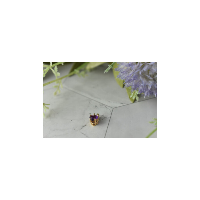 14K YELLOW GOLD AMETHYST HEART PENDANT