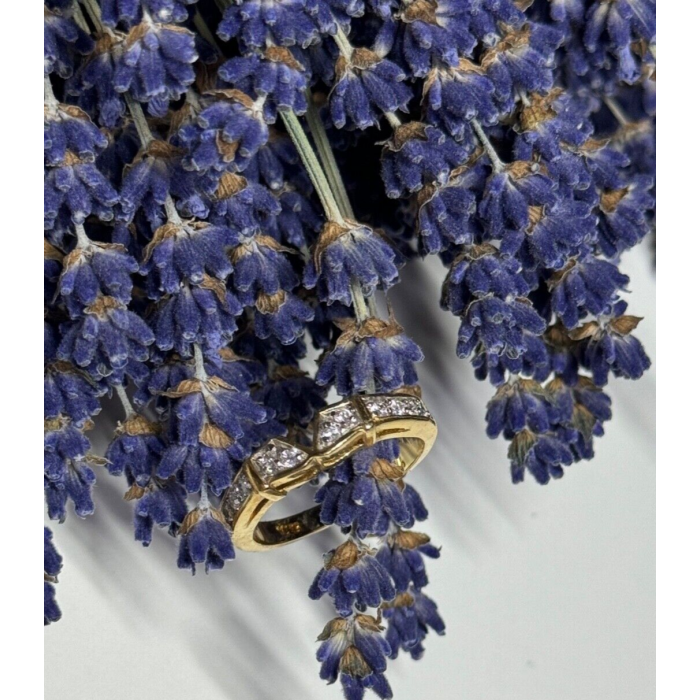 925 Sterling Silver Gold Plated CZ Ring Size 8.5