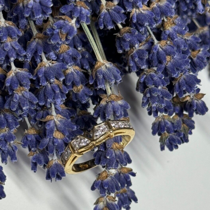 925 Sterling Silver Gold Plated CZ Ring Size 8.5
