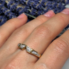 925 Sterling Silver Gold Plated CZ Ring Size 8.5