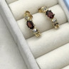 925 Sterling Silver Gold Plated Almandine Stud Earrings