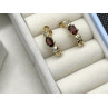 925 Sterling Silver Gold Plated Almandine Stud Earrings