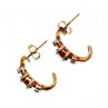 925 Sterling Silver Gold Plated Almandine Stud Earrings