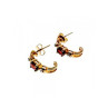 925 Sterling Silver Gold Plated Almandine Stud Earrings