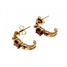 925 Sterling Silver Gold Plated Almandine Stud Earrings