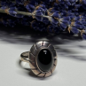925 Sterling Silver Onyx Ring Size 8.5