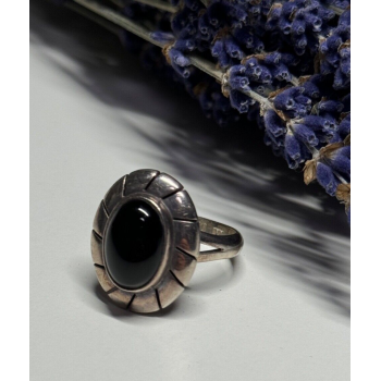 925 Sterling Silver Onyx Ring Size 8.5